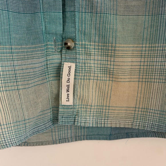 Toad & Co Aquifer Airbrush Long Sleeve Deco button down. Organic cotton. EUC. L - Picture 3 of 11